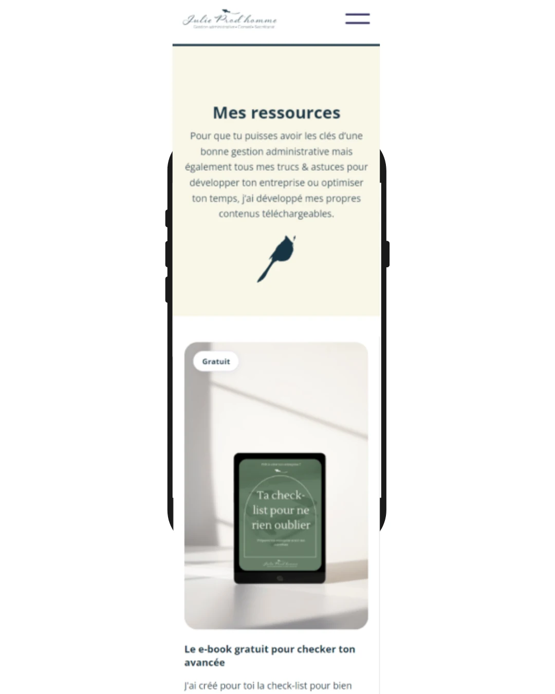 Site web responsive mobile