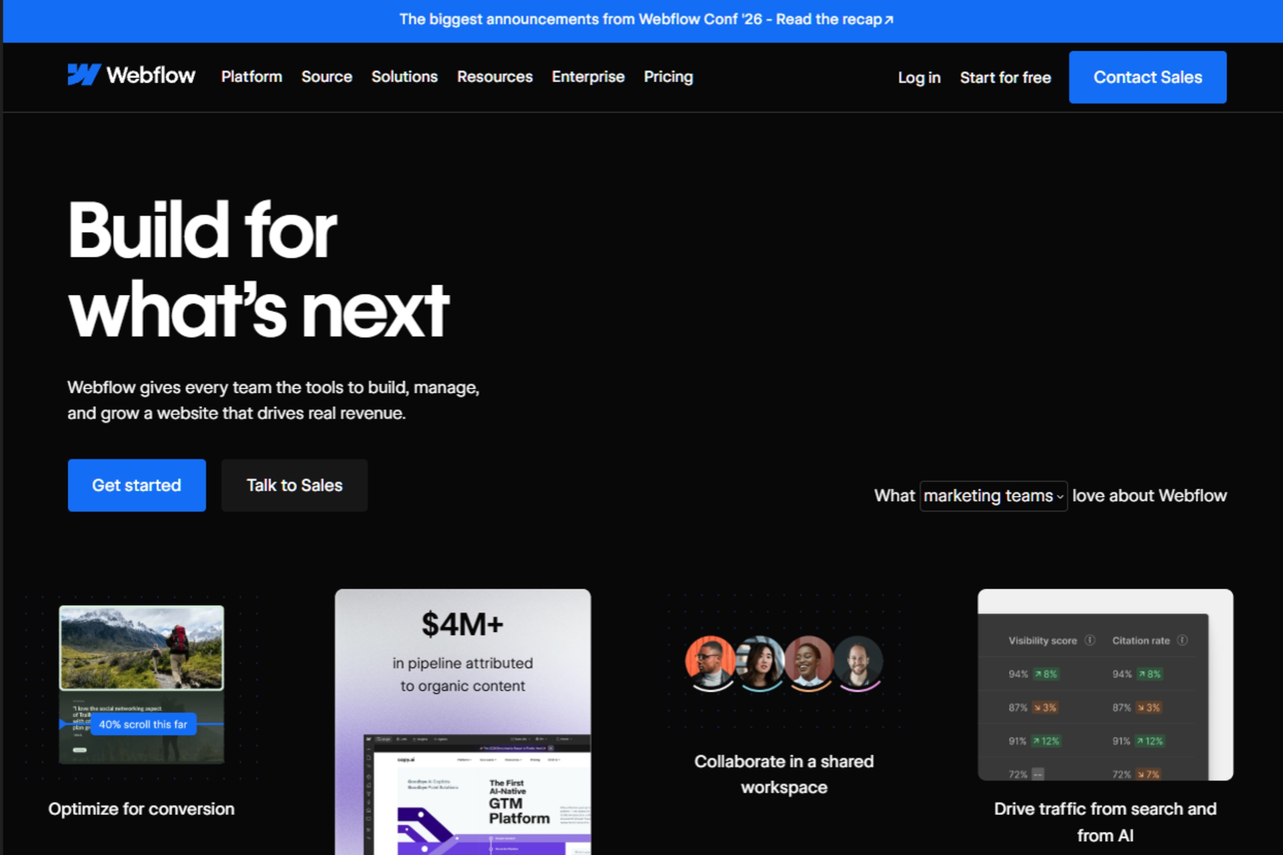 Webflow SEO features and website optimization