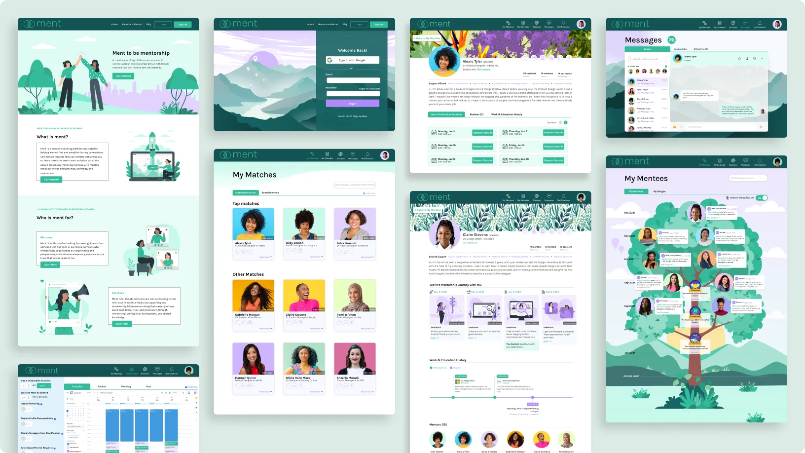 Ment UX Case Study Thumnbail: Assorted Mockups