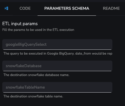 YepCode imput parameters to automate bulk data movement