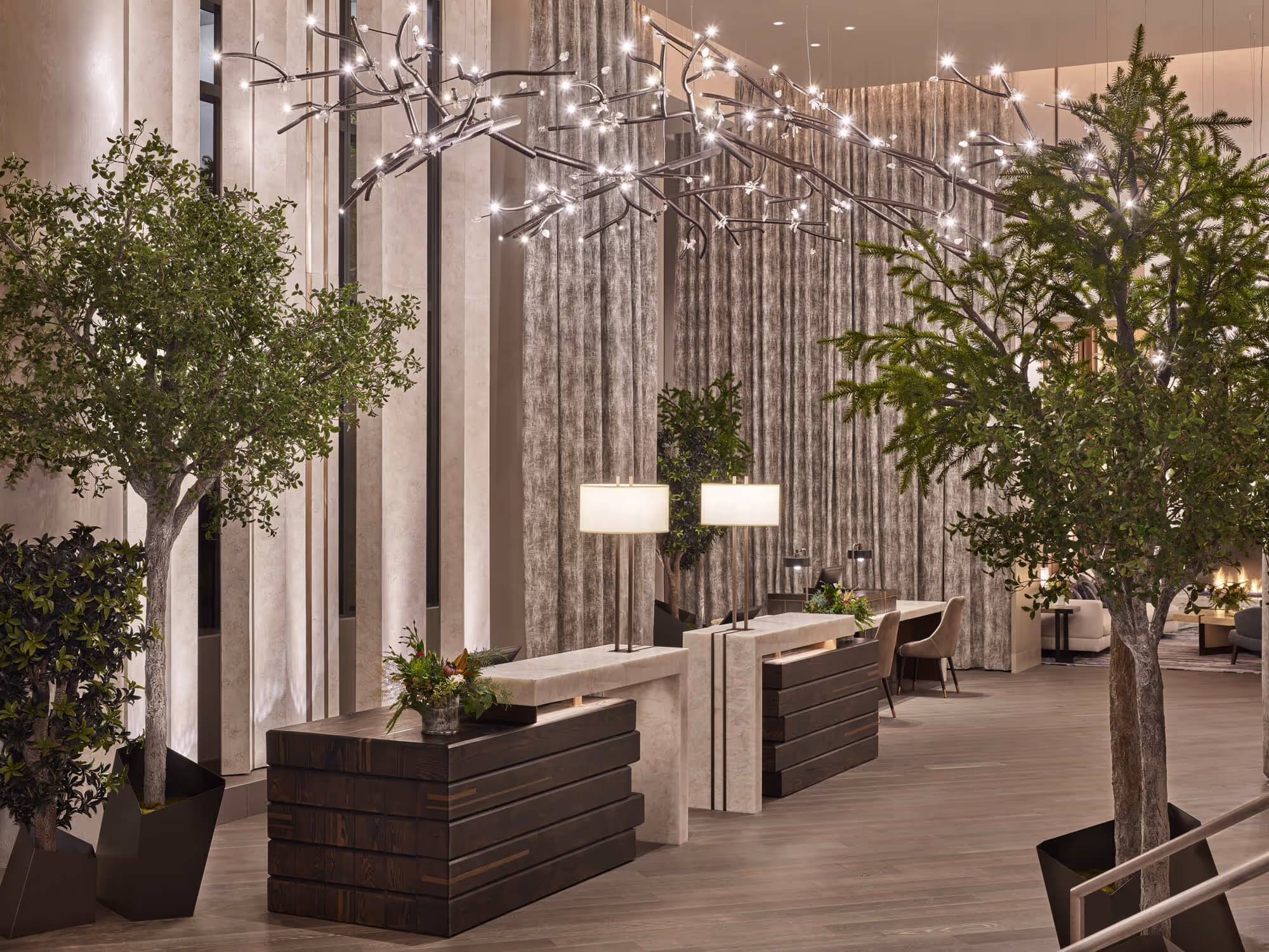 Northwest-inspired building lobby