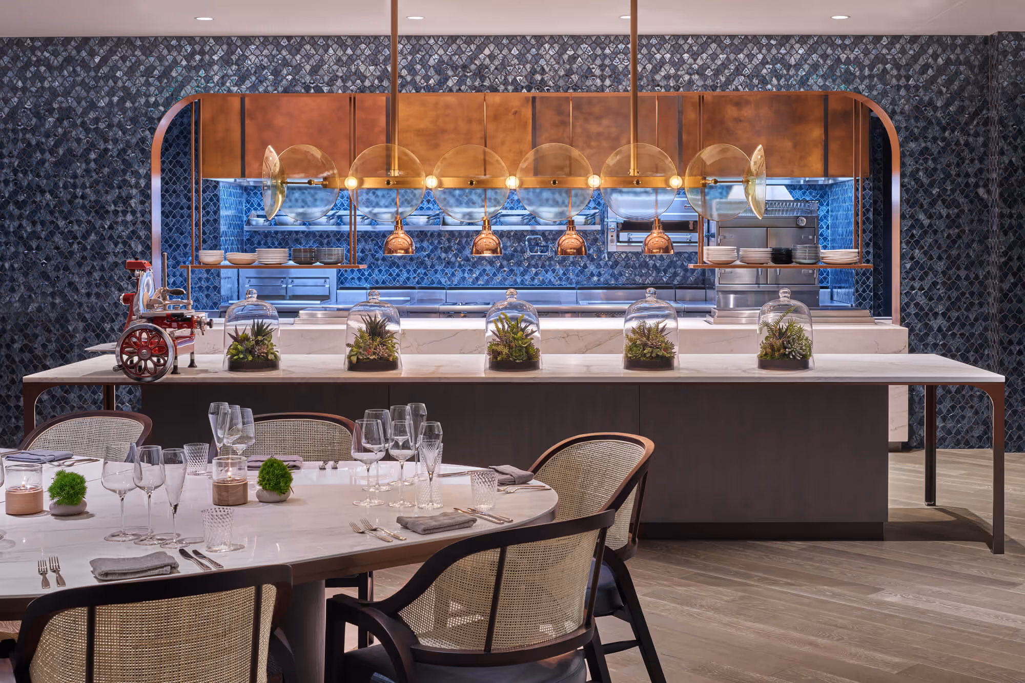 Open kitchen at Bellpine, the Hotel Signature Restaurant