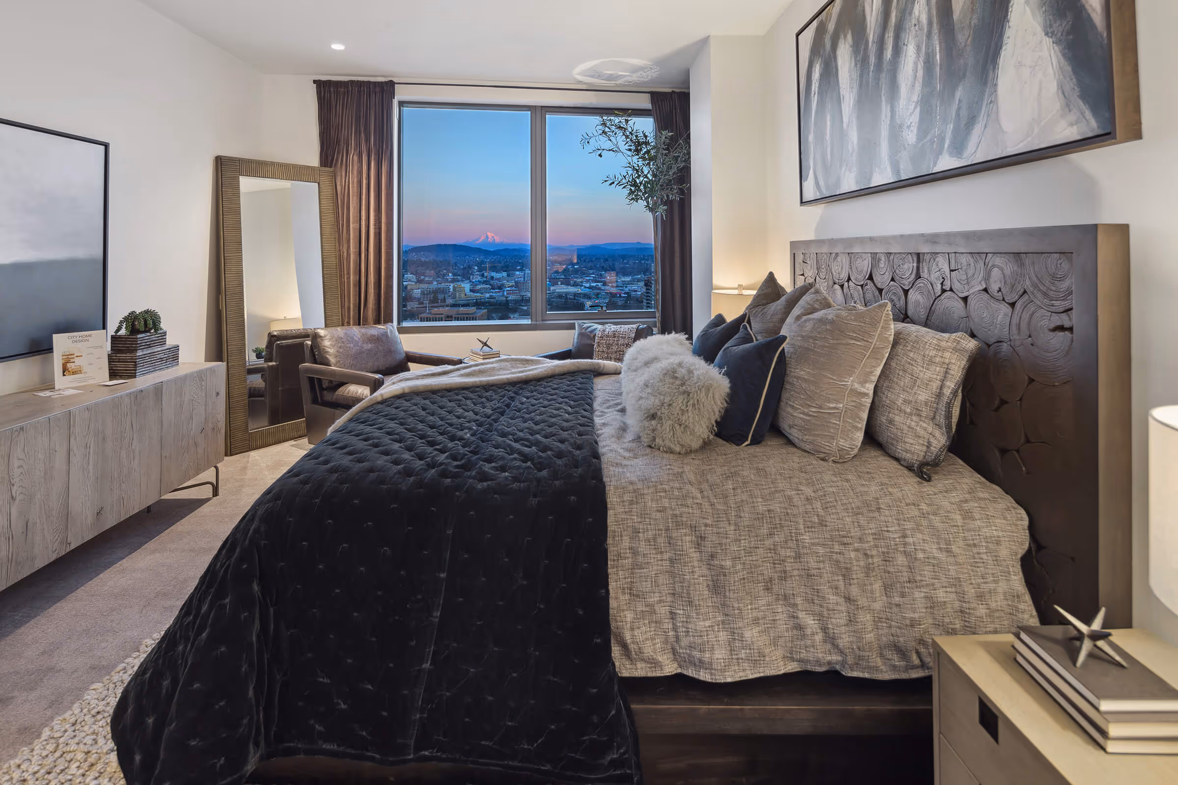 Residence bedroom at sunrise