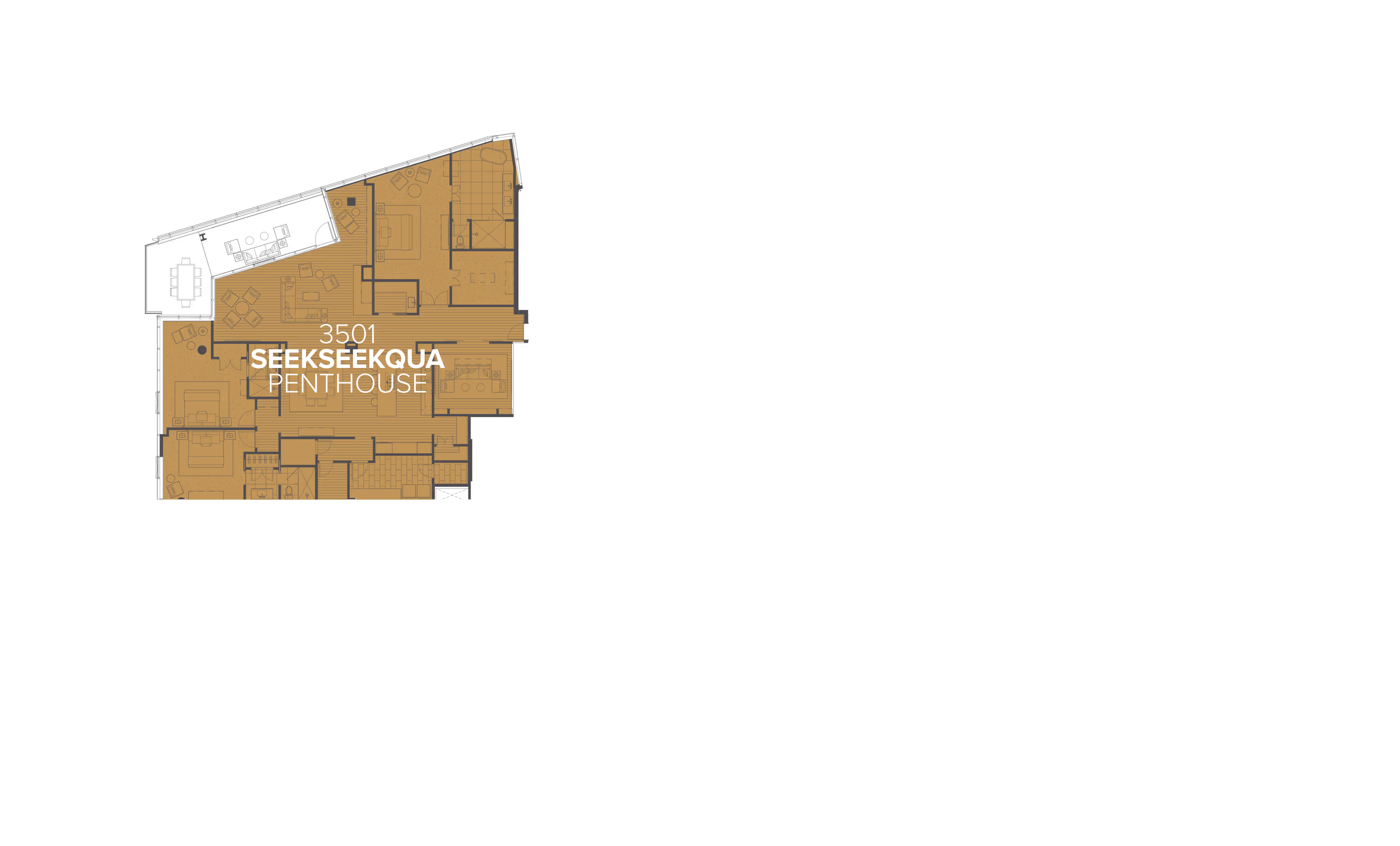 Floorplan overlay for Penthouse 3501