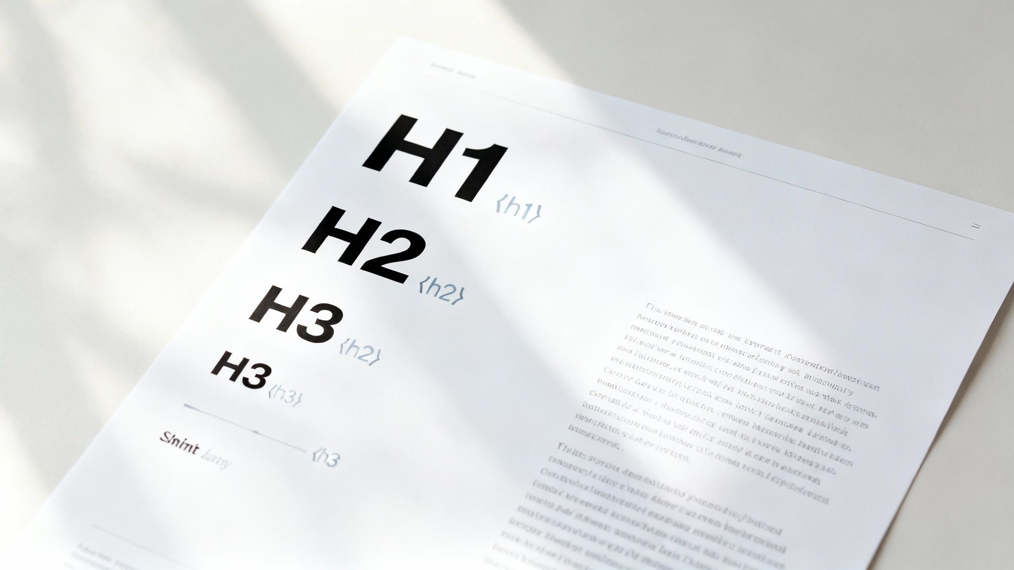 Header Tag Structure (H1, H2, H3) Optimization