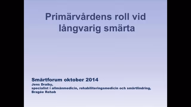 Jens Draiby, specialist i allmän- och rehabiliteringsmedicin samt smärtlindring, Smärtmottagningen Lindesberg.