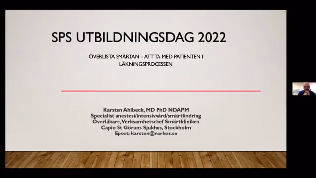 Karsten Ahlbeck, smärtspecialist vid Smärtkliniken, Capio S:t Görans Sjukhus; Region Stockholm