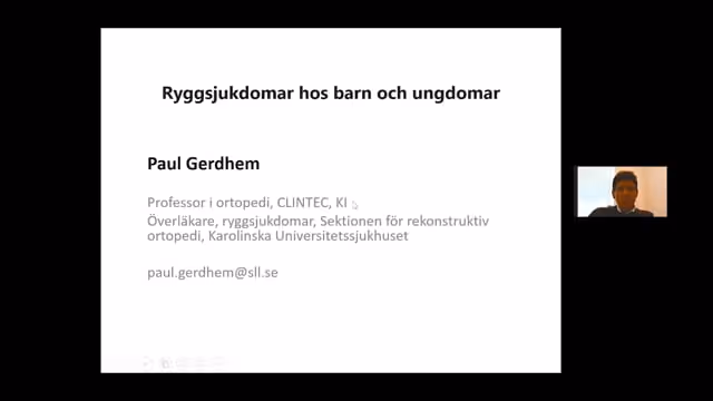 Paul Gerdhem, Överläkare, PO rek ortopedi, Karolinska Universitetssjukhuset, Professor i Ortopedi, CLINTEC, Karolinska Institutet