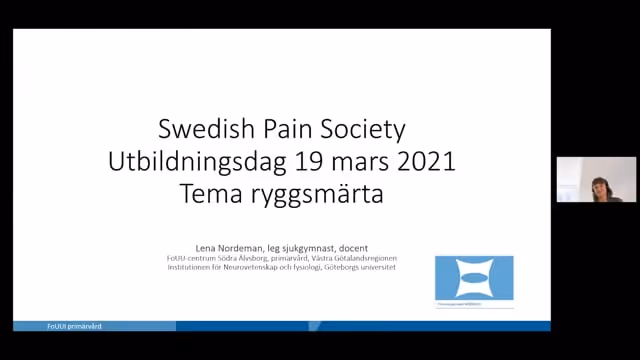 Lena Nordeman, Leg sjukgymnast, docent, FoU-chef FoUU-Centrum Södra ÄlvsborgFoUU primärvård Regionhälsan Västra Götalandsregionen