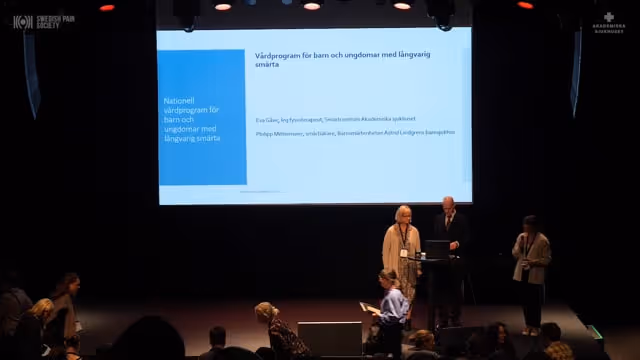 Eva Gåve, Universitetsadjunkt, Leg fysioterapeut, Smärtcentrum, Akademiska Sjukhuset, ordf i NAG & Philipp Mittermaier, Smärtläkare, barnsmärtenheten Astrid Lindgrens Barnsjukhus, ledamot i NAG