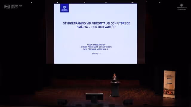 Kaisa Mannerkorpi, Leg fysioterapeut, senior professor, Göteborgs universitet, institutet för neurovetenskap och fysiologi, sektionen för hälsa och rehabilitering, enheten för fysioterapi. Anette Larsson, Leg Fysioterapeut, Med dr, Specialist inom primär hälso- och sjukvård, FoUUI-centrum för primär och nära vård Södra Älvsborg, Närhälsan Herrljunga rehabmottagning, Västra Götalandsregionen. Monika Löfgren, leg sjukgymnast, docent, sektionschef, Högspecialiserad smärtrehabilitering, Rehabiliteringsmedicinska universitetskliniken Stockholm, Danderyds sjukhus