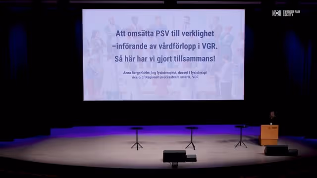 Anna Bergenheim, Leg. fysioterapeut, docent, V ordf. Regionalt processteam Smärta, VGR