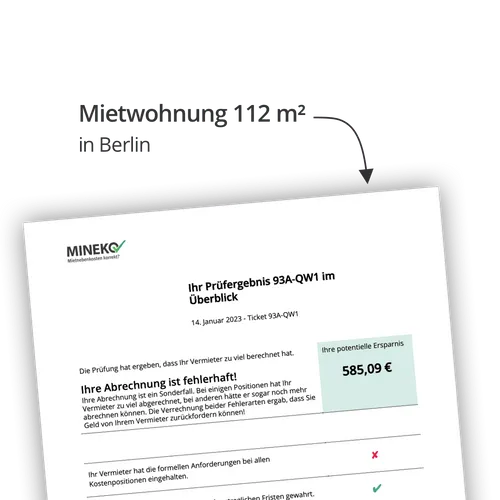 Nebenkostenprüfung Ergebnis Berlin