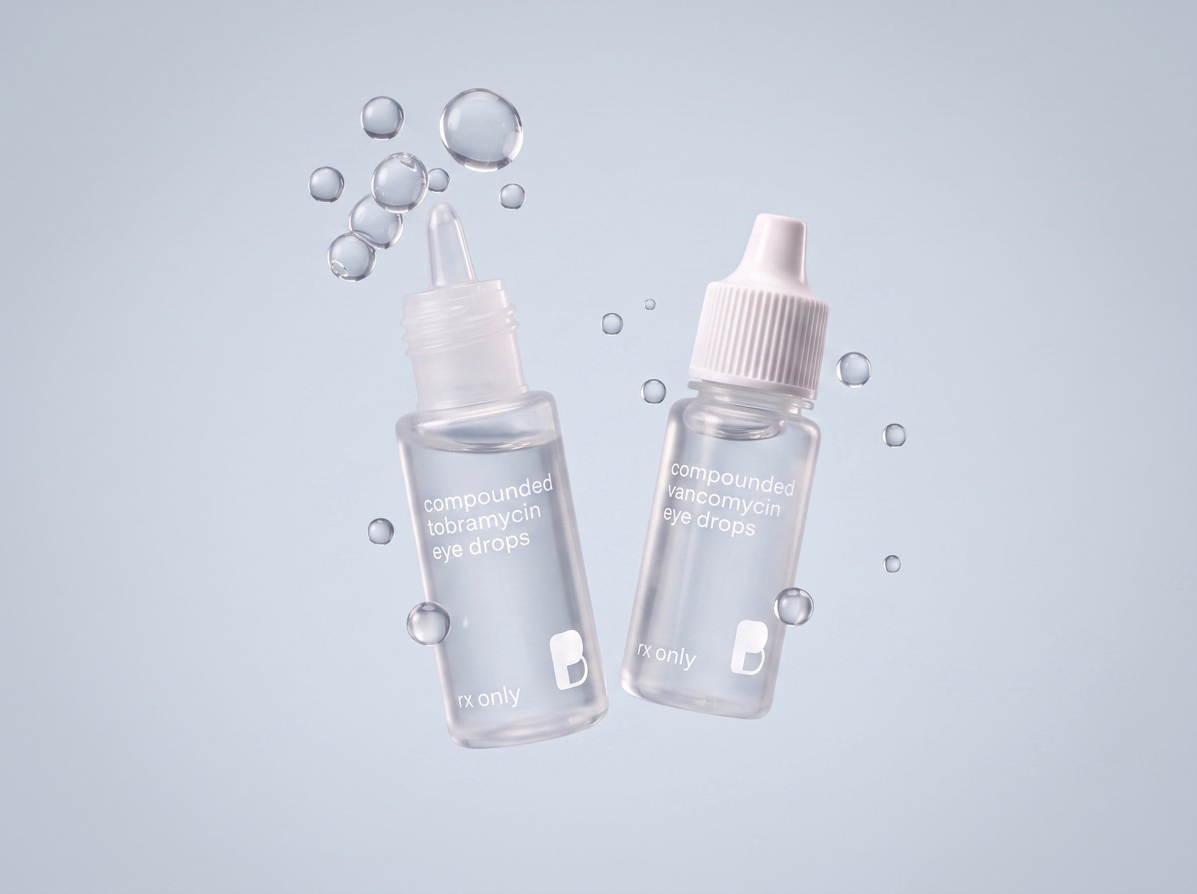 Fortified tobramycin and vancomycin eye drops used together