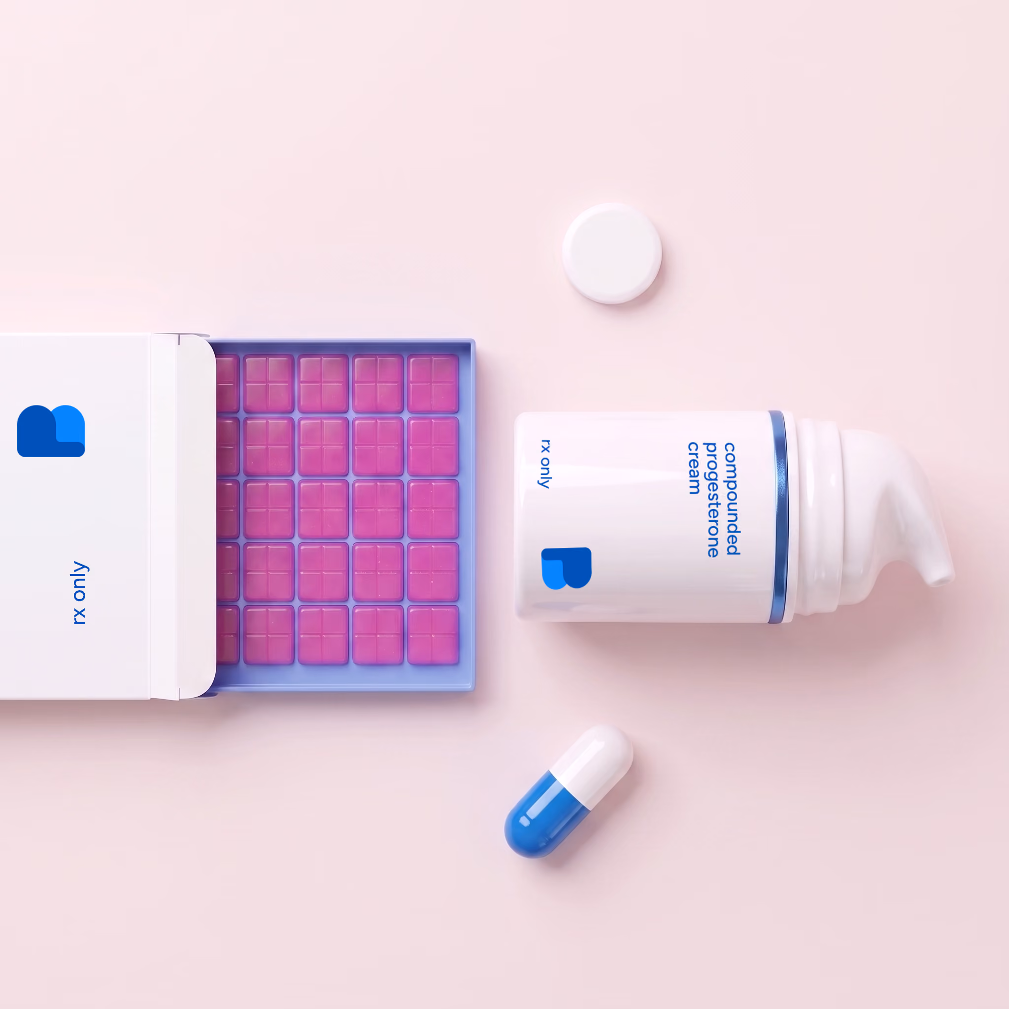Progesterone compounded as capsules, troches, tablets, cream, and gel