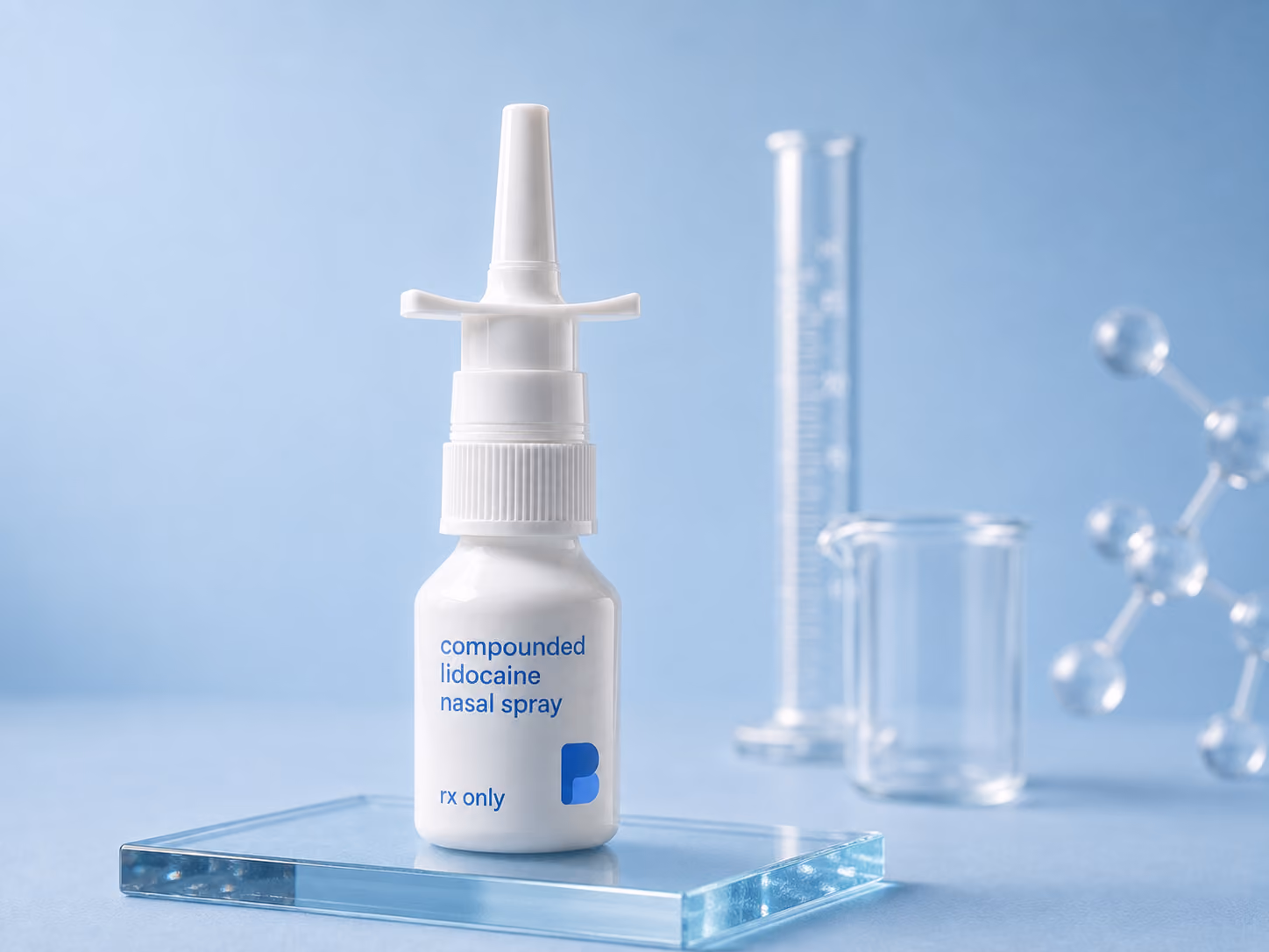 Compounded because no commercial spray exists – Lidocaine Nasal Spray from Bayview Pharmacy