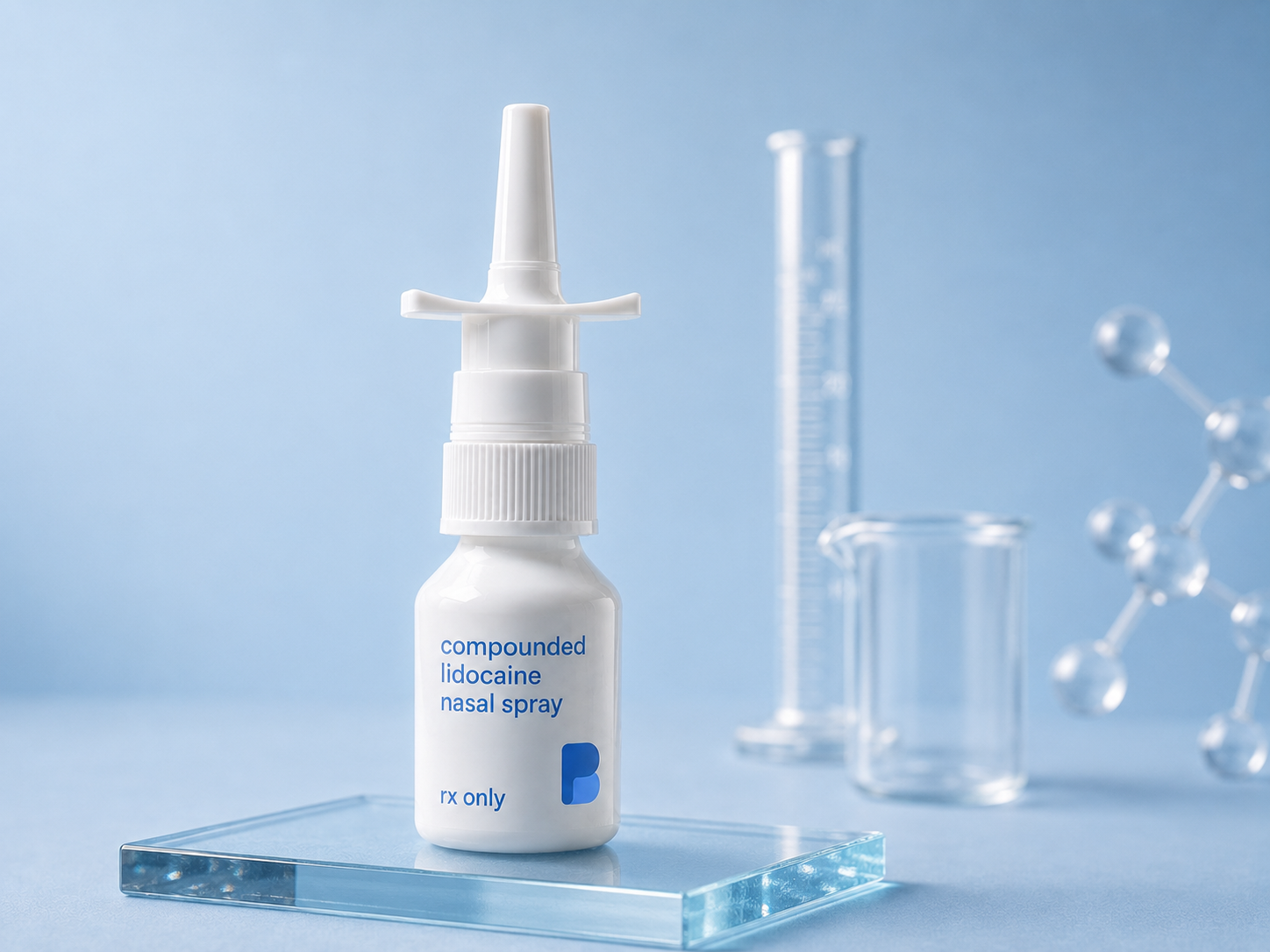 Compounded because no commercial spray exists – Lidocaine Nasal Spray from Bayview Pharmacy