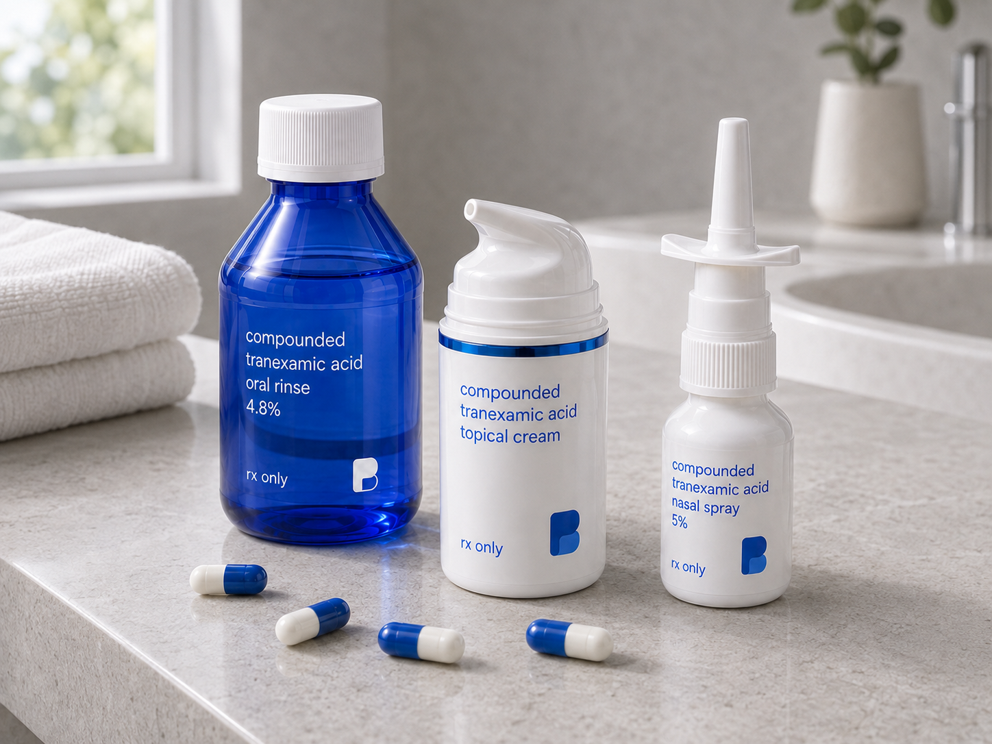 Capsules, creams, sprays, and rinses – Tranexamic Acid from Bayview Pharmacy