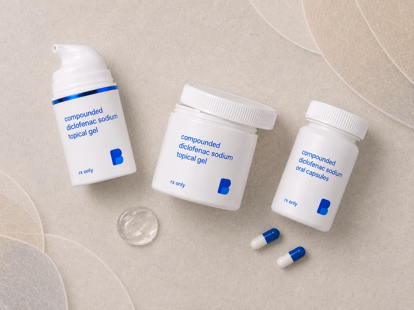 Diclofenac Sodium Topical Gel & Oral Capsules, a compounded medication prepared by Bayview Pharmacy