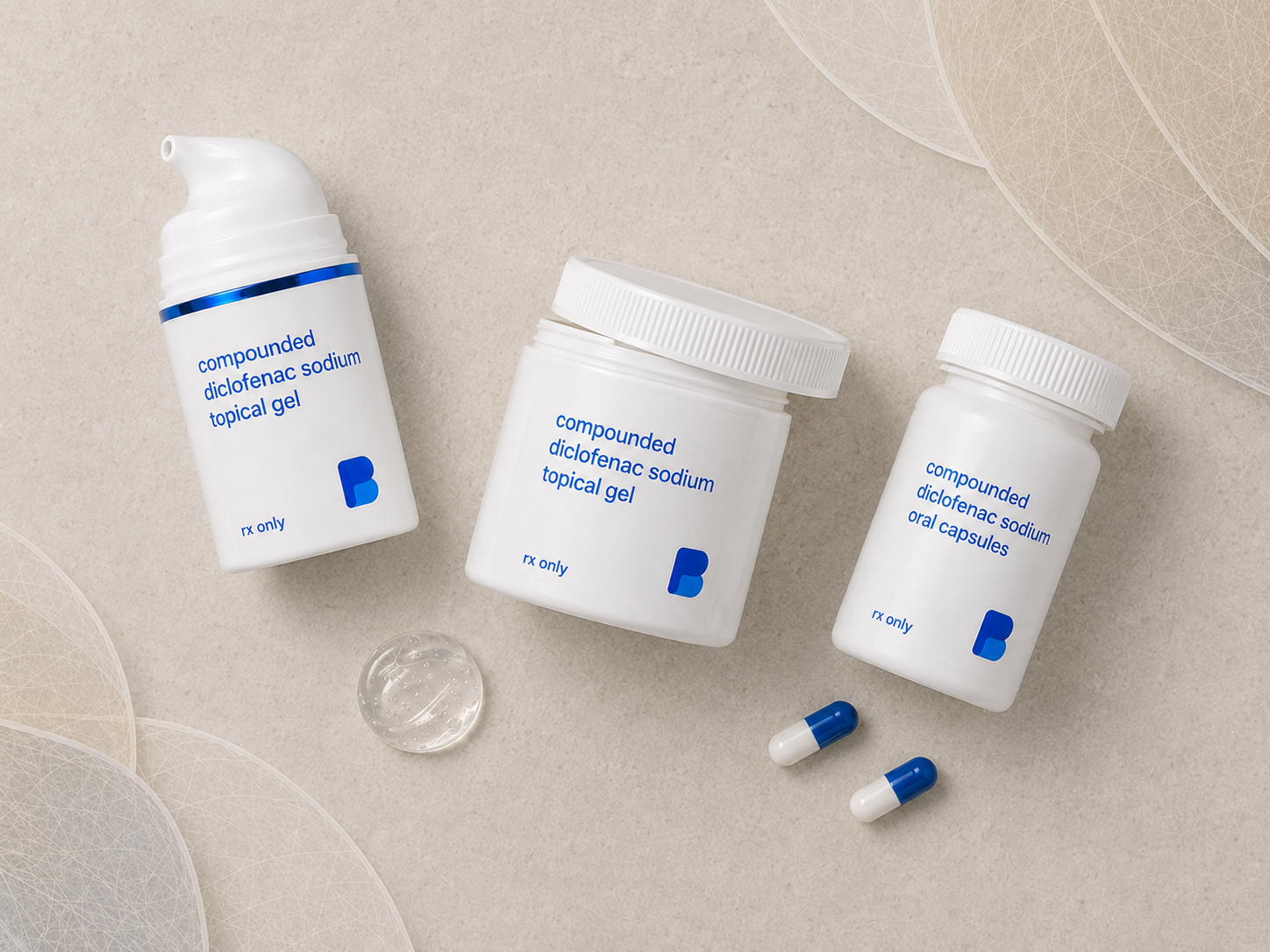 Diclofenac Sodium Topical Gel & Oral Capsules, a compounded medication prepared by Bayview Pharmacy