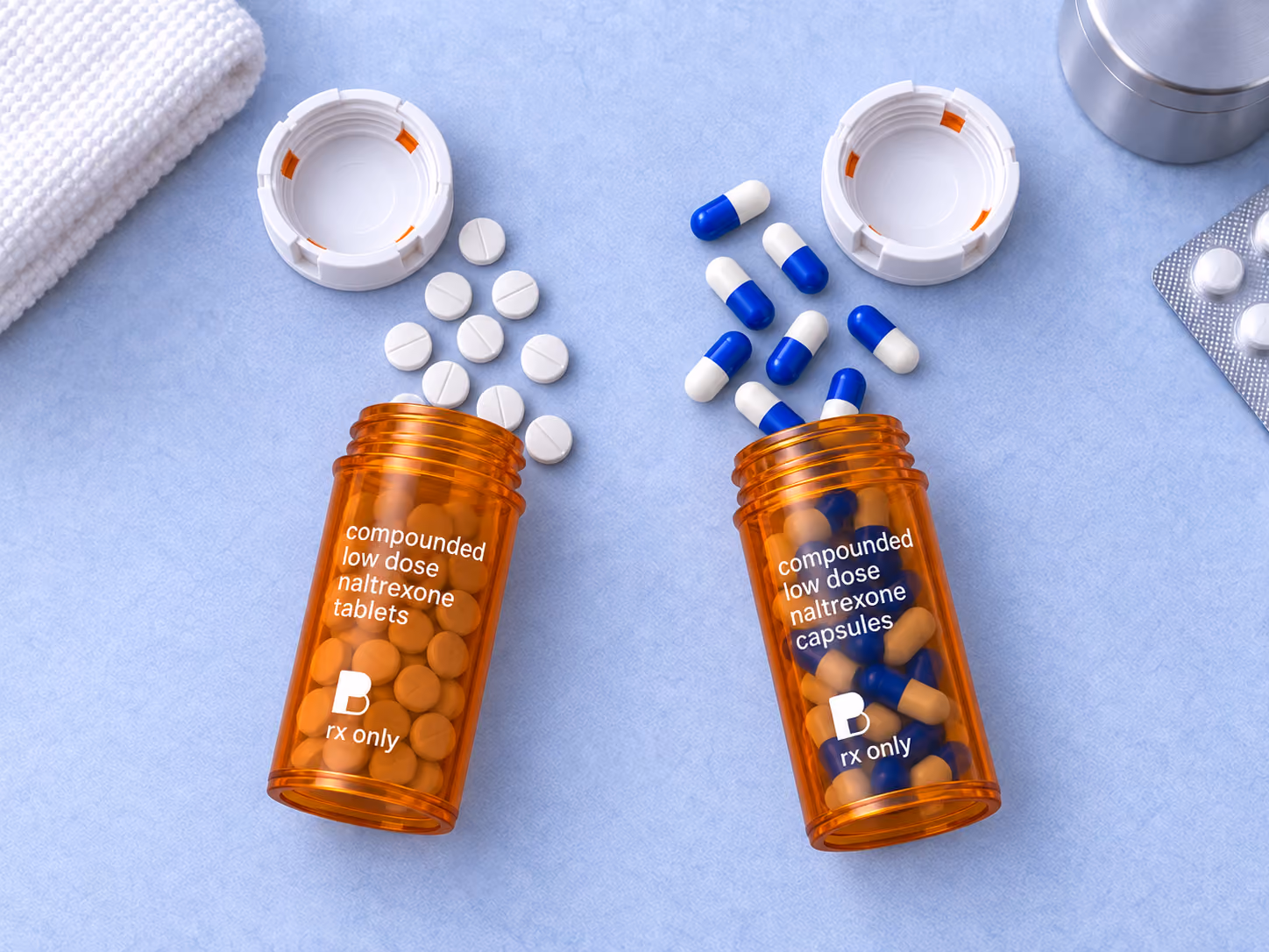 Low dose naltrexone tablets and capsules in a range of strengths