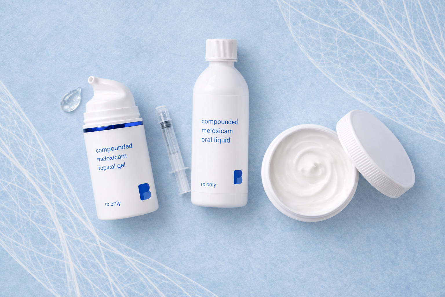 Meloxicam Topical Gel, Cream and Oral Liquid, a compounded medication prepared by Bayview Pharmacy