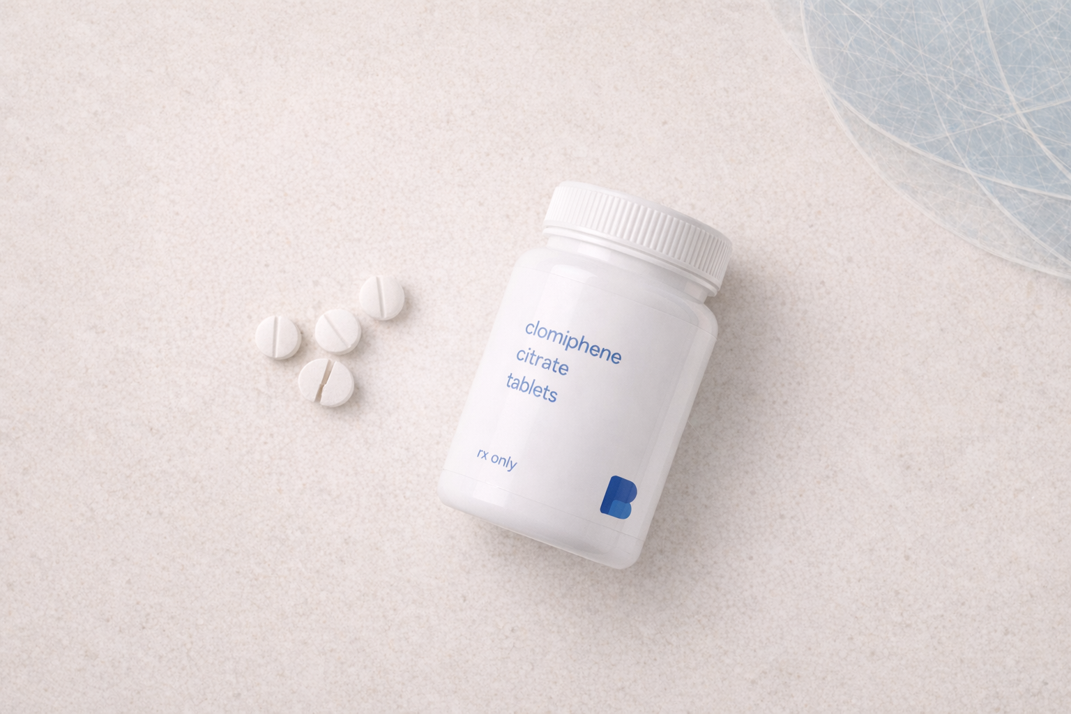 Clomiphene citrate tablets, a manufactured prescription medication dispensed by Bayview Pharmacy
