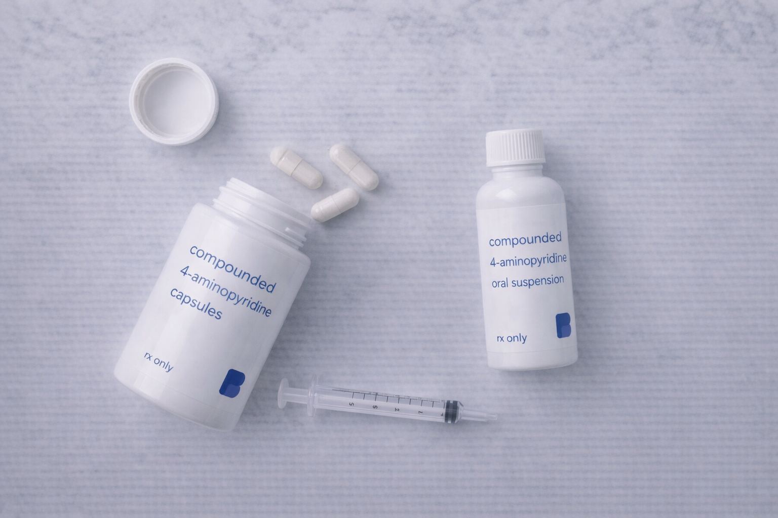 4-Aminopyridine capsules and oral suspension, compounded by Bayview Pharmacy
