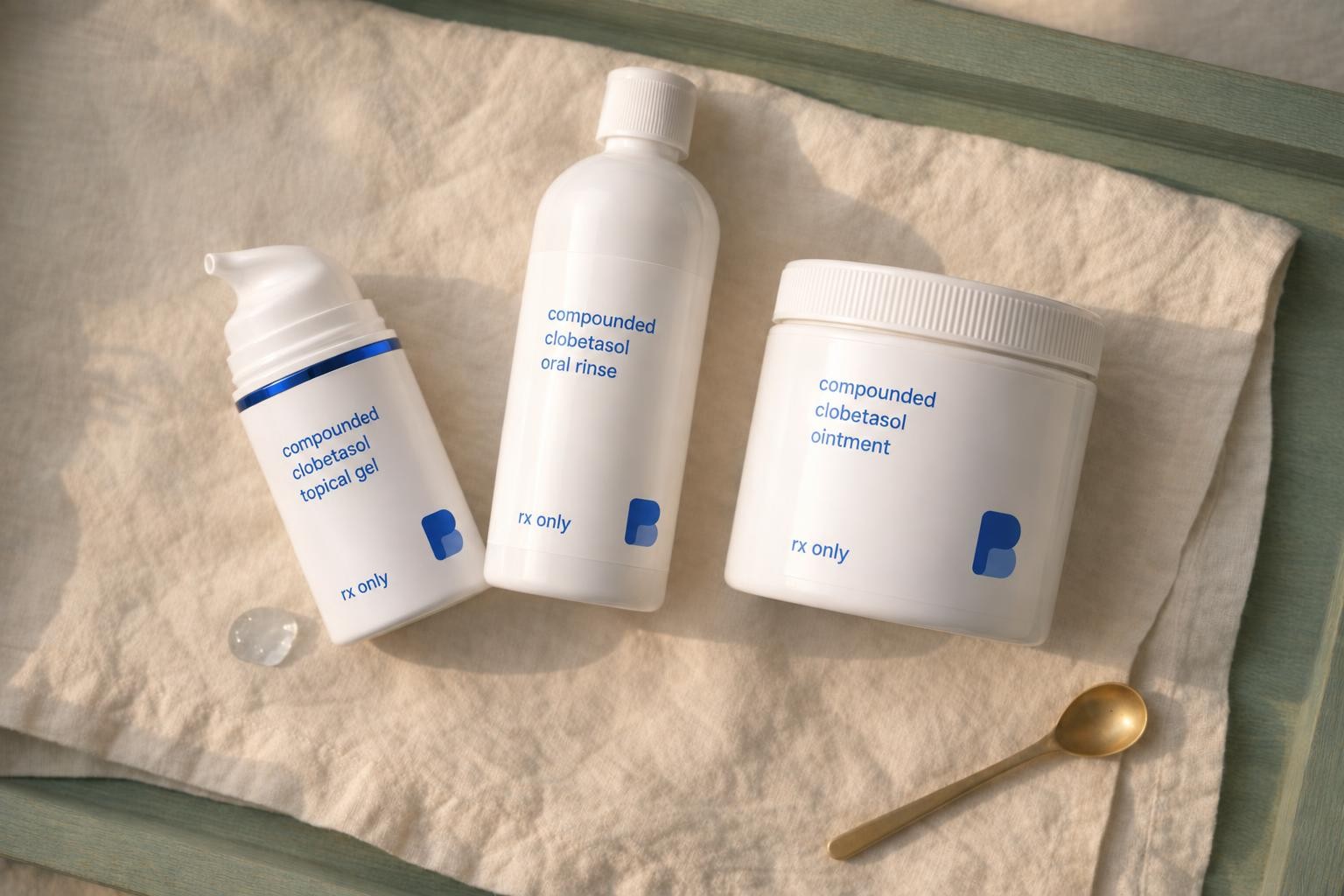 Clobetasol Propionate Ointment, Gel & Oral Rinse, a compounded medication prepared by Bayview Pharmacy