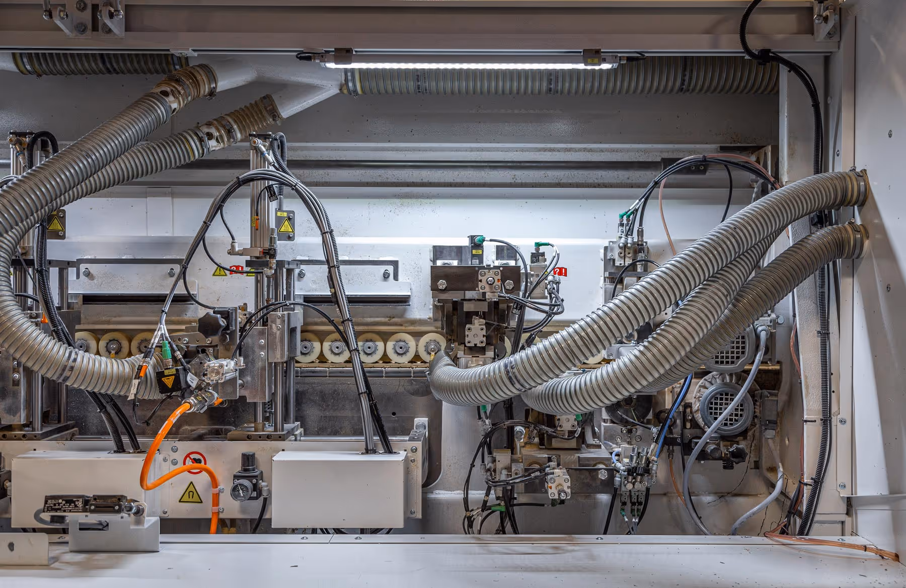 The inner workings of a large CNC machine.