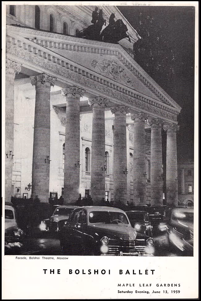 The Bolshoi Ballet, Maple Leaf Gardens, 1959