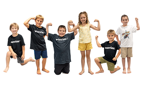 A group photo of the Young Warrior class at Auburn Gymnastics Center.