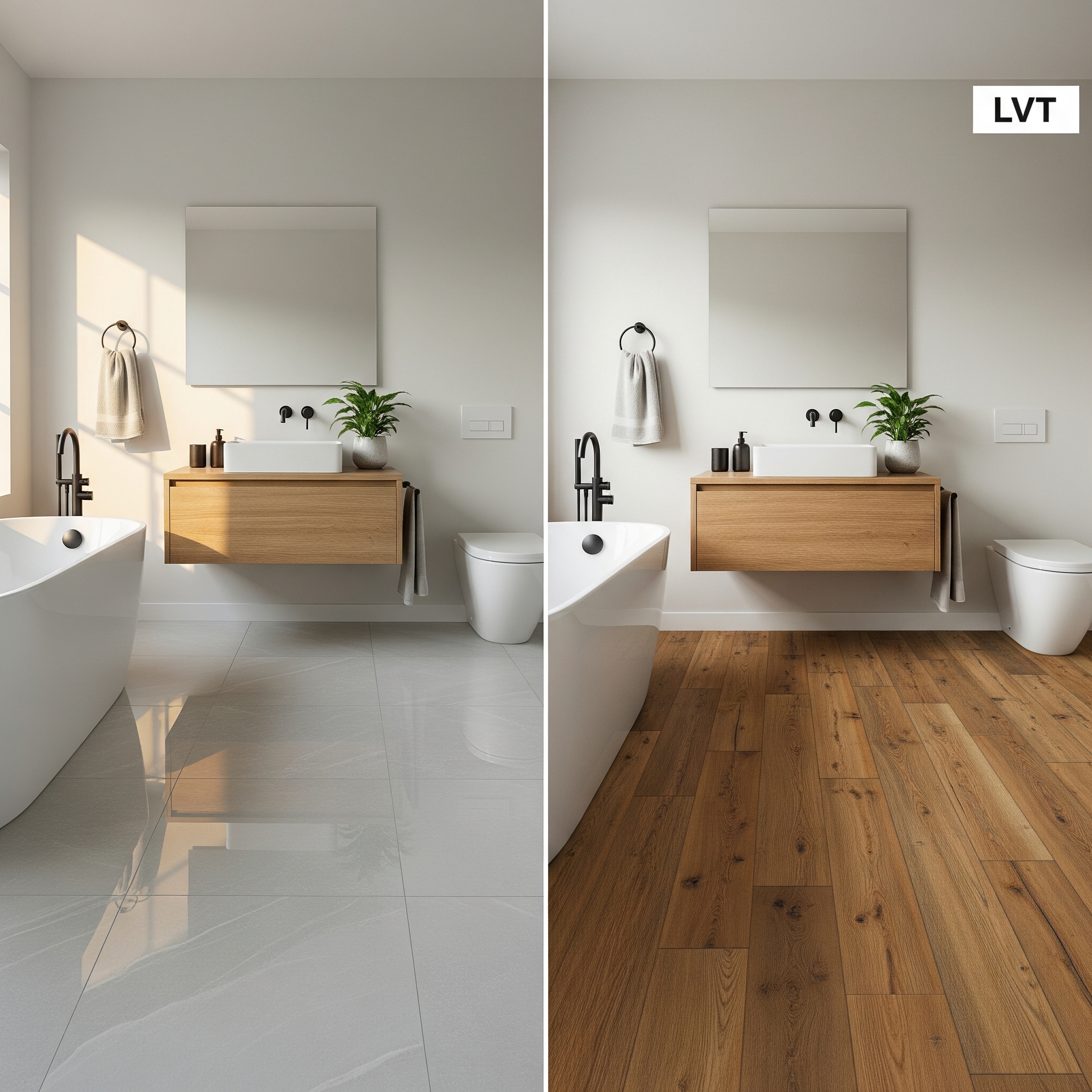 Porcelain vs. LVT Tile