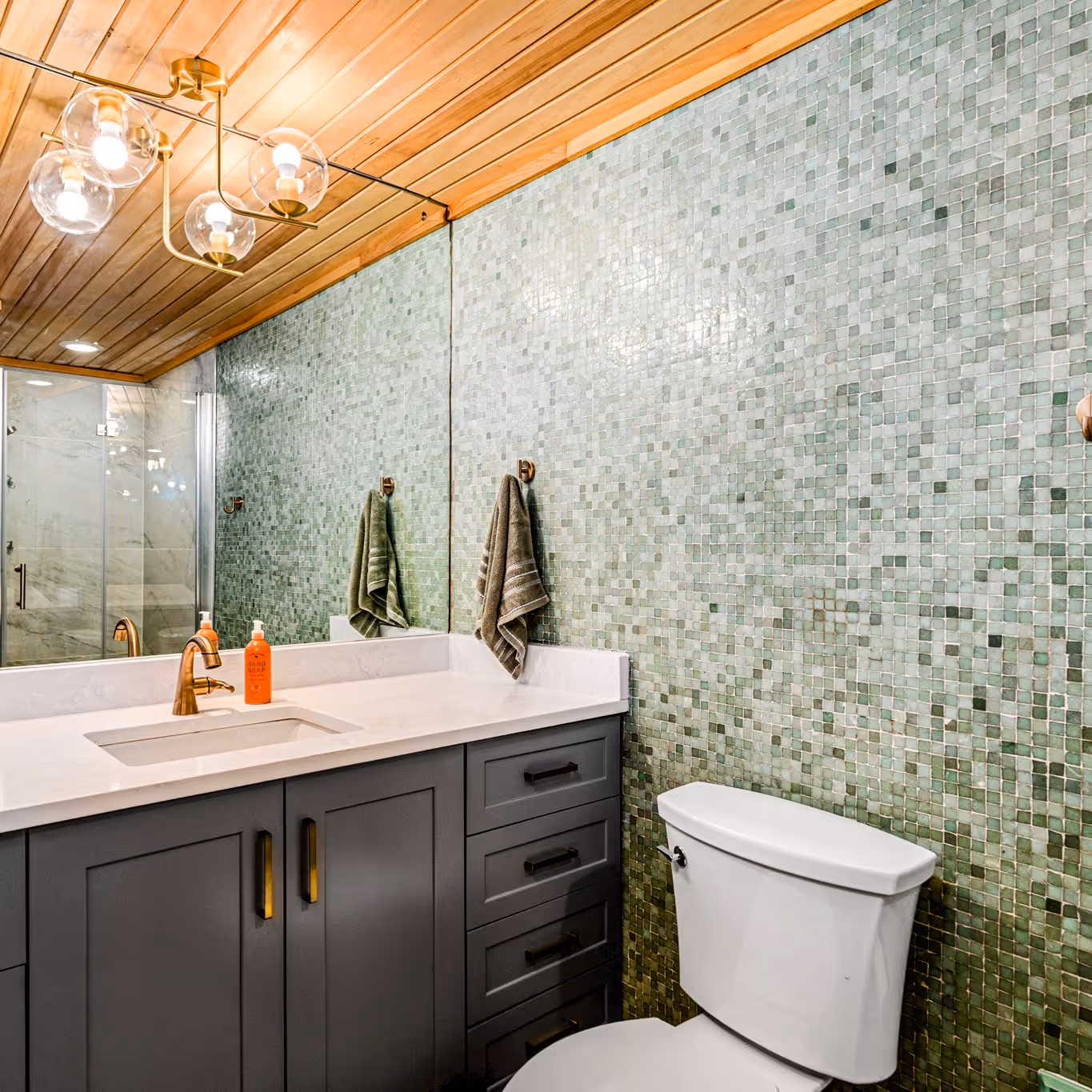 Bathroom Remodel With Large Mirror