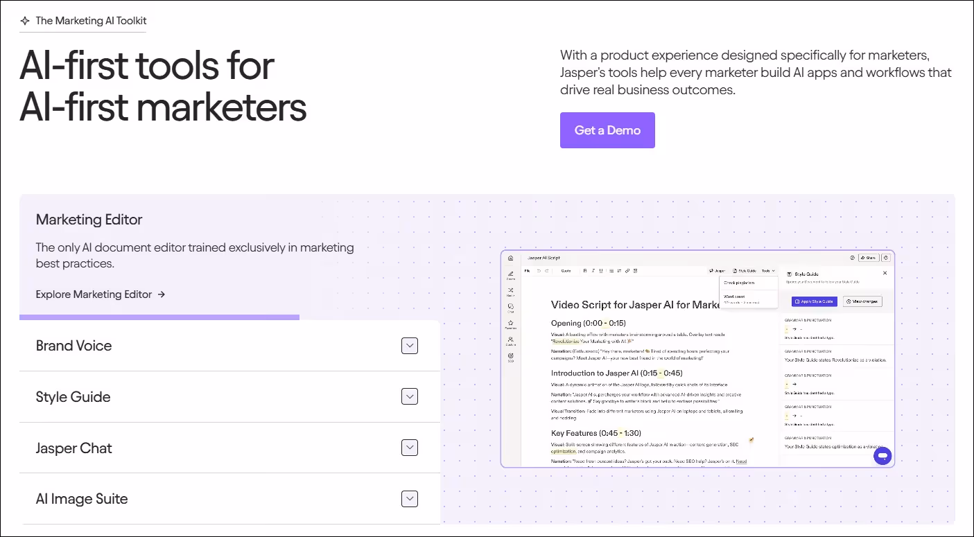 Jasper AI tools for marketers