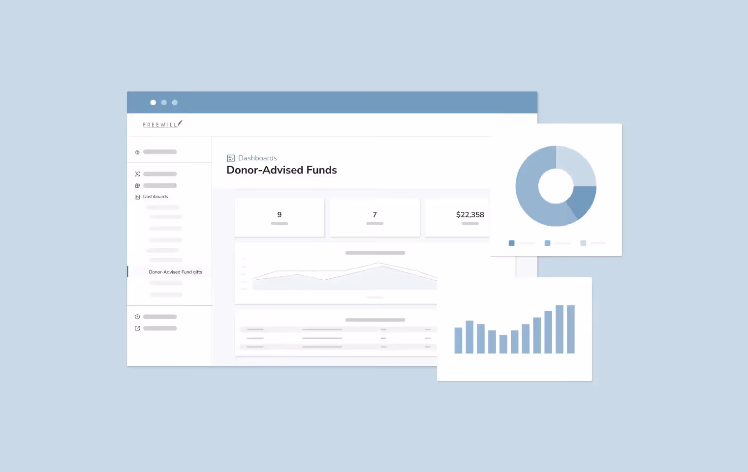 A mockup of DAFpay, software designed to streamline donor-advised fund giving.