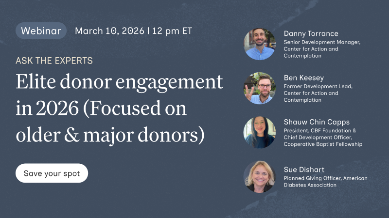 Elite donor engagement in 2026 (Focused on older & major donors) 