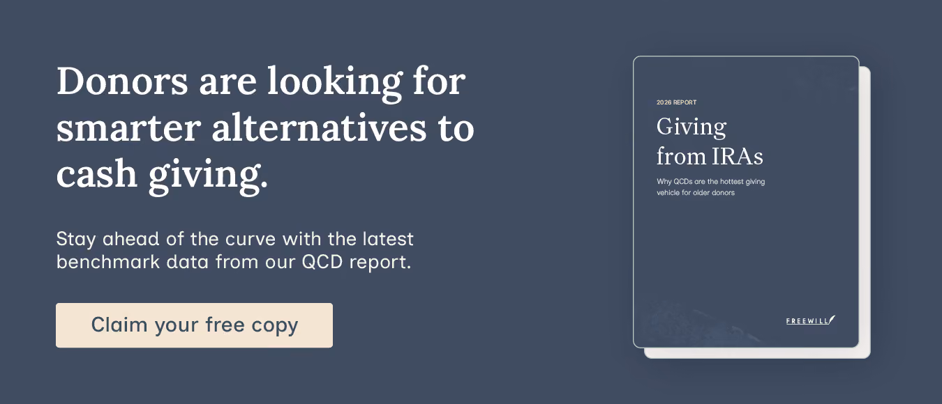 Donors are looking for smarter alternatives to cash giving. Stay ahead of the curve with the latest benchmark data from our QCD report. Claim your free copy.