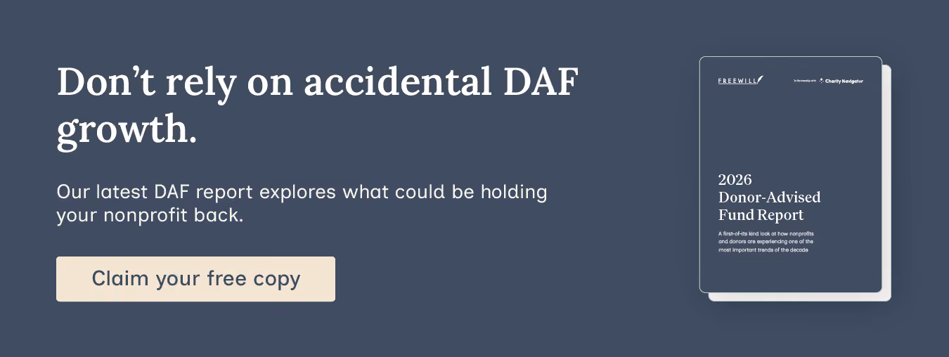 Don't rely on accidental DAF growth. Our latest DAF report explores what could be holding your nonprofit back. Claim your free copy.