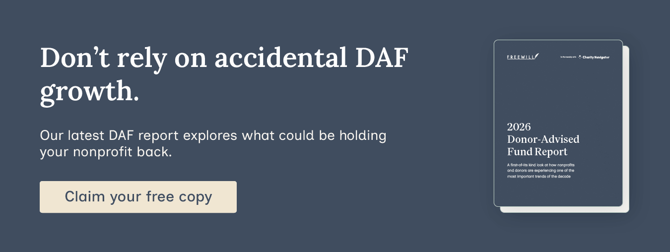 Don't rely on accidental DAF growth. Our latest DAF report explores what could be holding your nonprofit back. Claim your free copy.