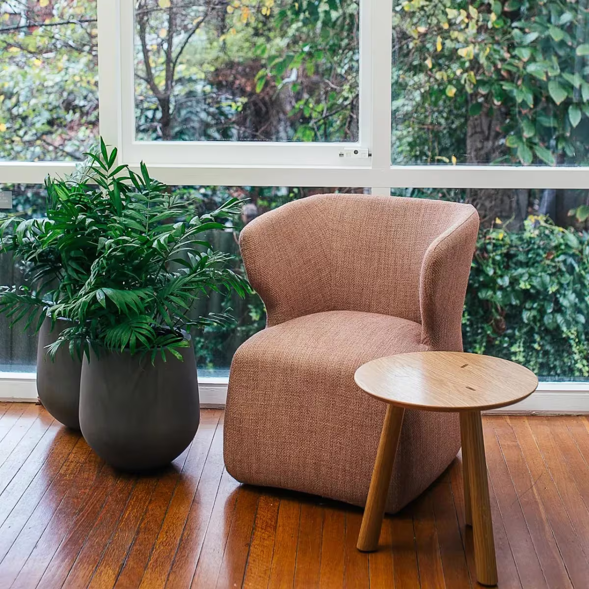 Chair and greenery at senior living community