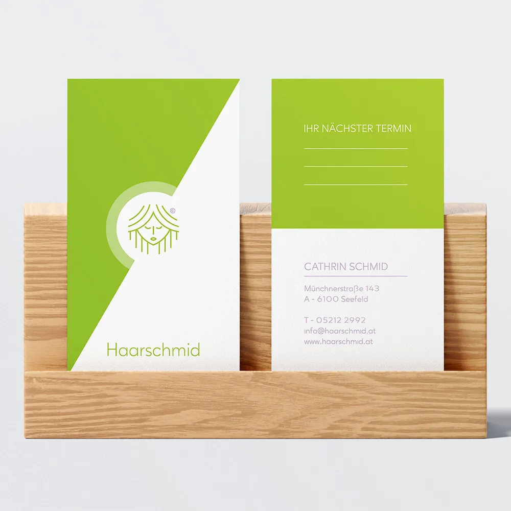 Portfoliobild im Herobereich vom Projekt Rebranding Friseursalon Haarschmid