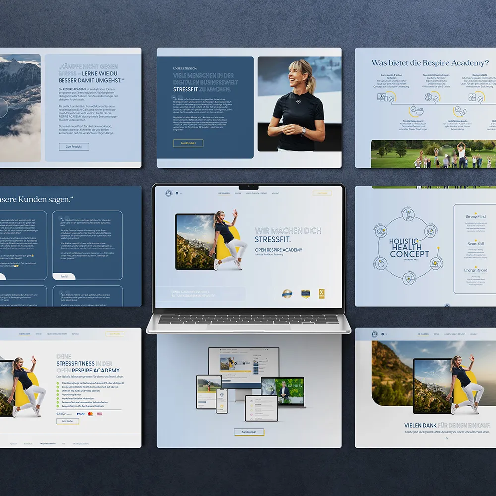 Portfoliobild im Herobereich vom Großprojekt Respire Academy