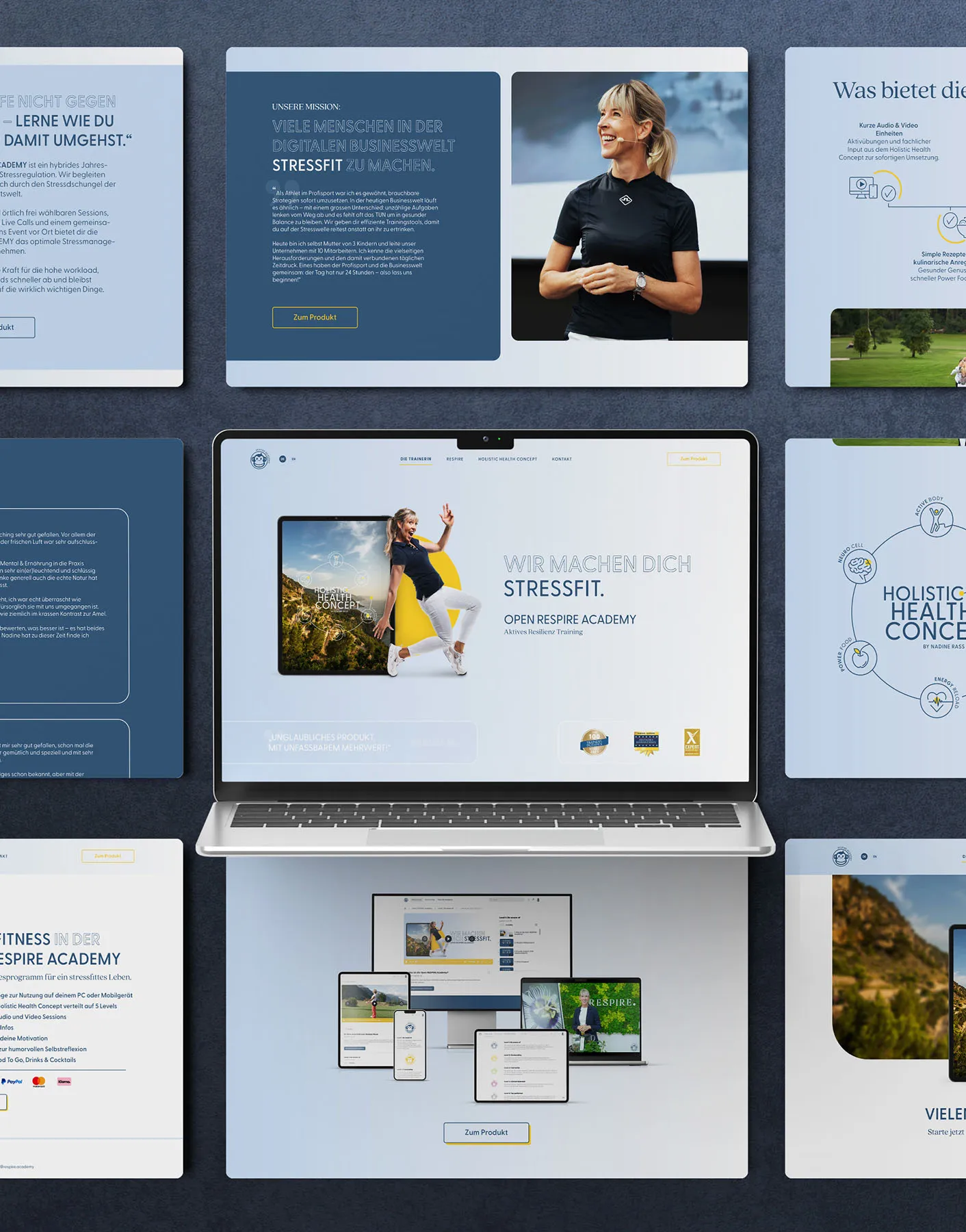 Showcase Bild im Bereich Web und Digital Experiences. Kunde – Respire Academy