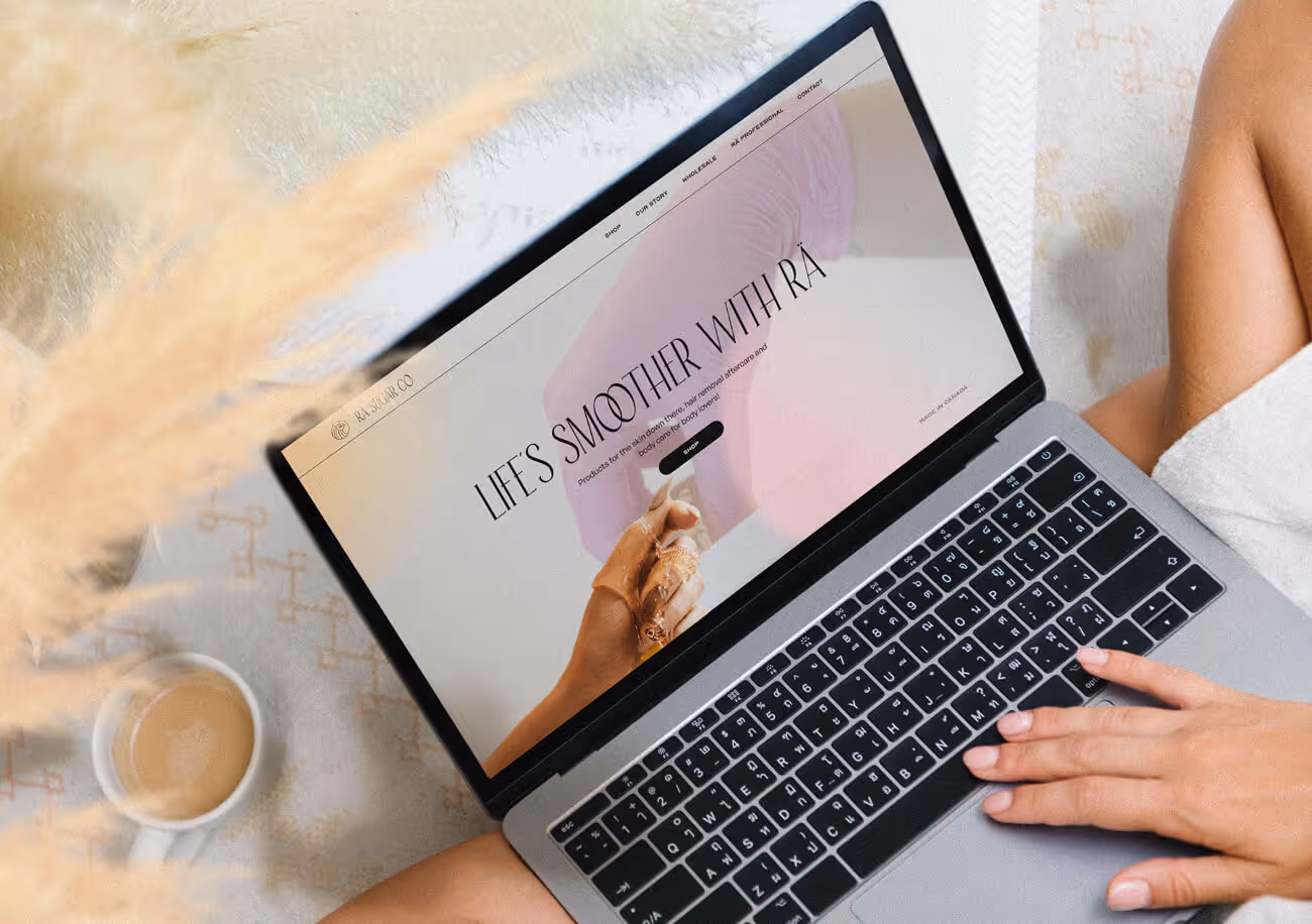 Visually distinct Shopify storefront built for Rä Sugar Co to showcase and sell their studio-born sugaring line