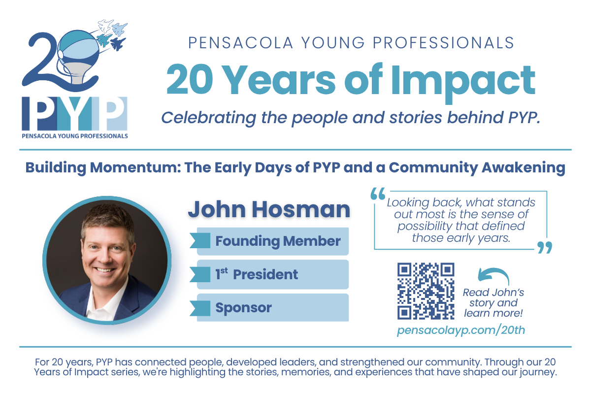 PYP 20 Yars of Impact graphic promoting this story include YP 20th anniversary logo and headshot of the story's authror.
