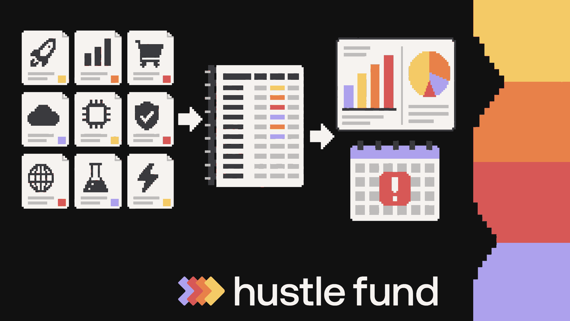 Angel investment records arranged beside a portfolio dashboard