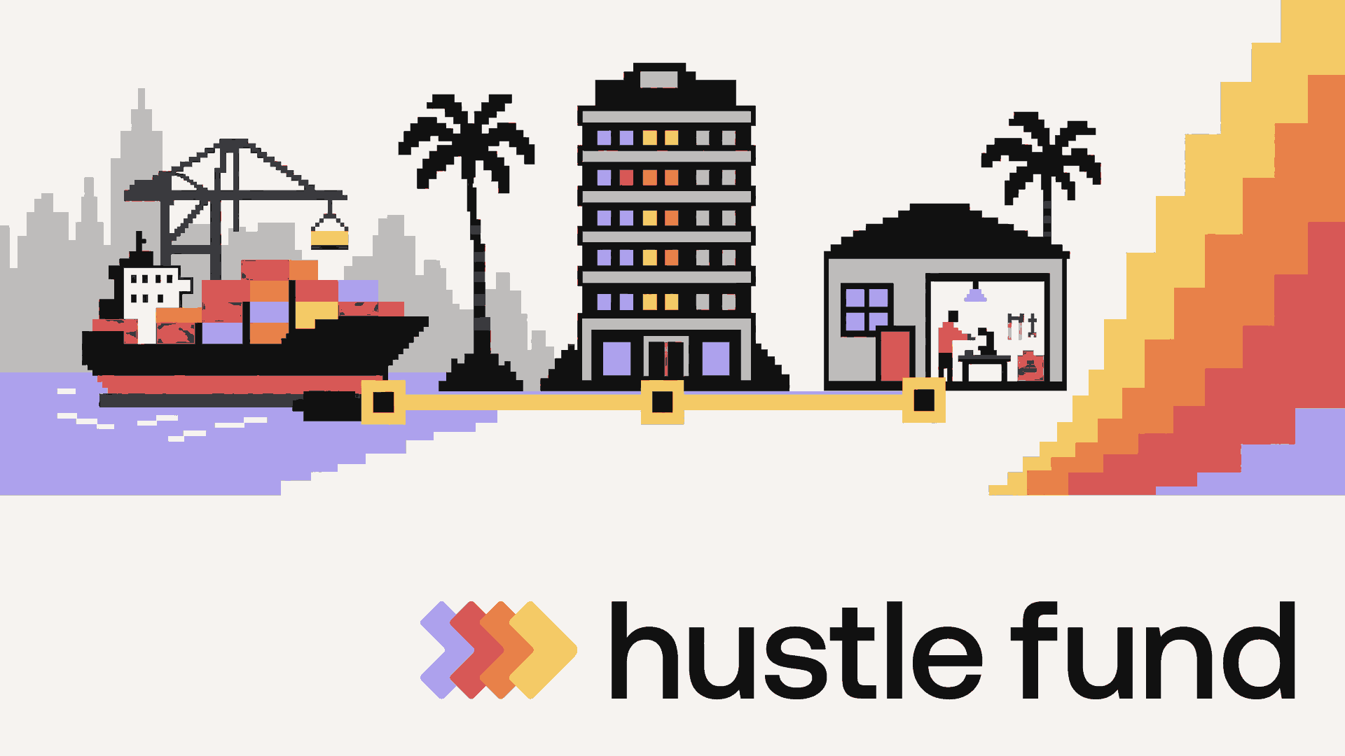 Pixel-art connections between Miami’s trade, technology, and investor communities.