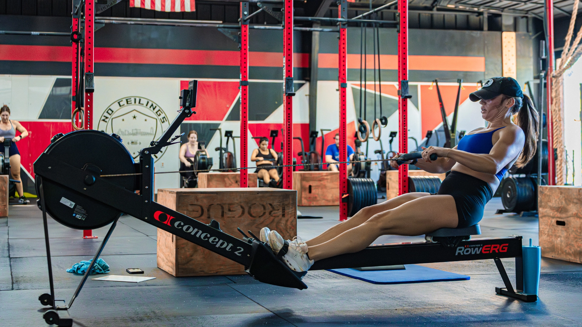 Barbell in gym