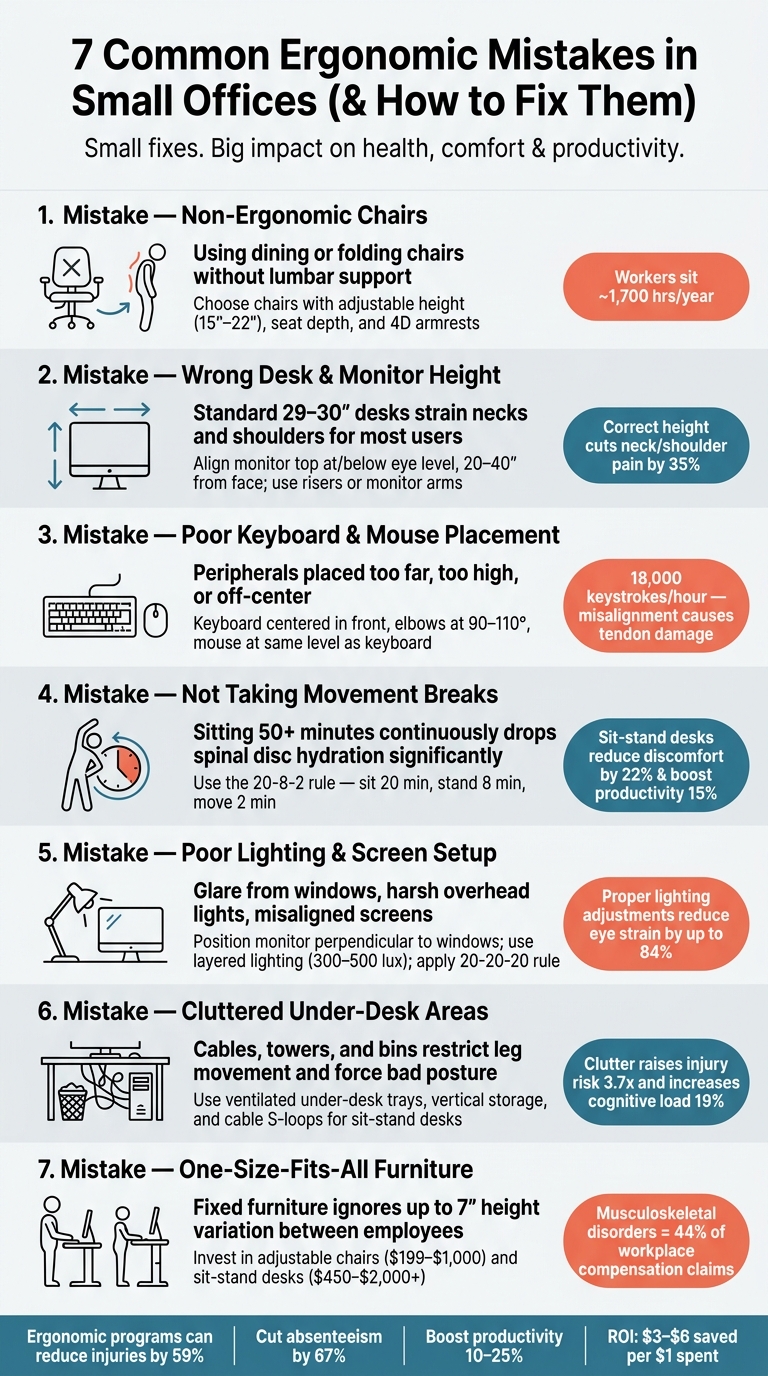 7 Ergonomic Mistakes in Small Offices & How to Fix Them